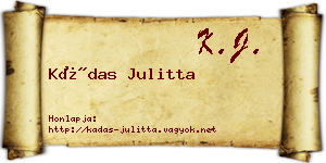 Kádas Julitta névjegykártya